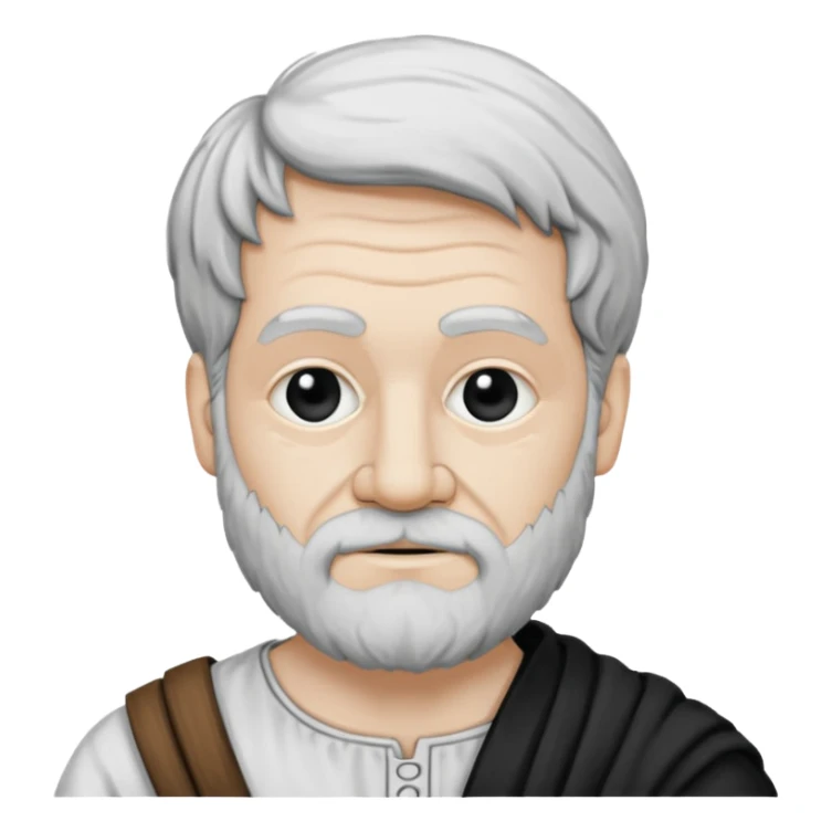 can you produce a black and white hand drawing of Aristotle ? sticker