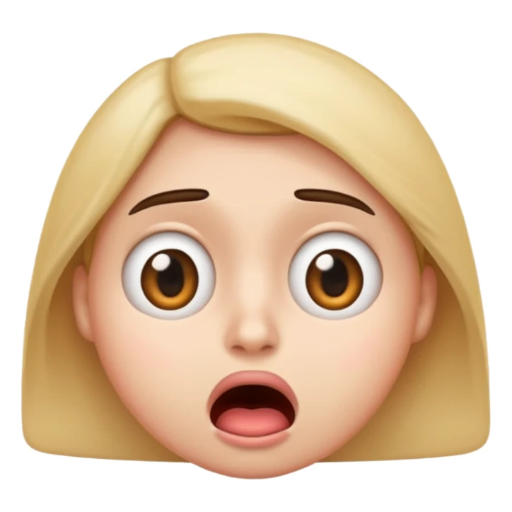 annoyed face with rolling eyes and a shocked mouth, emoji style sticker