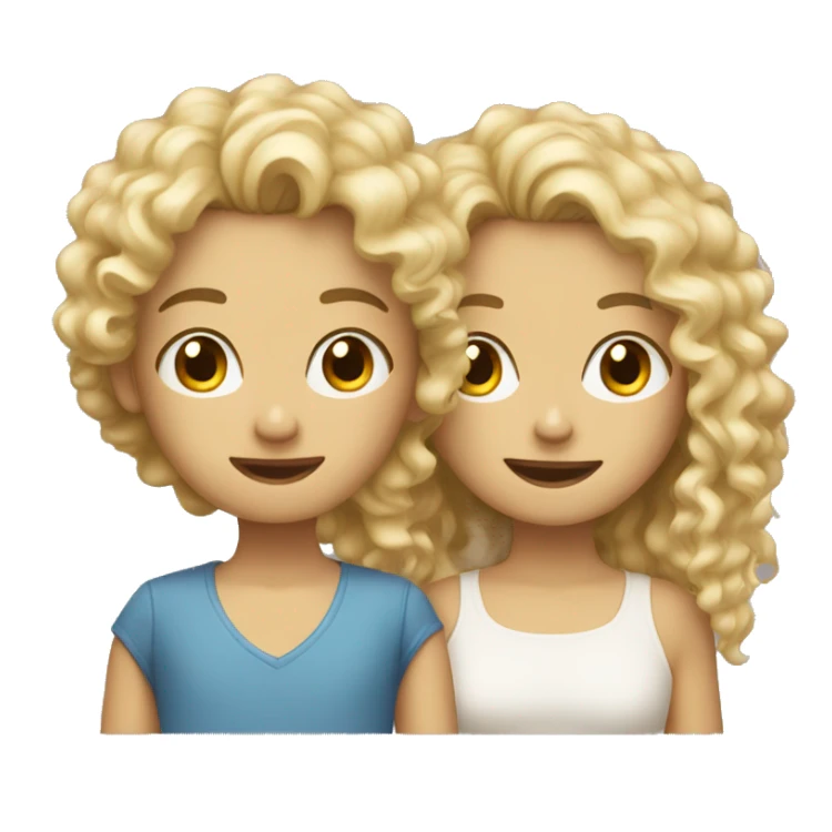 blonde curly girl and her friend brunette boy sticker