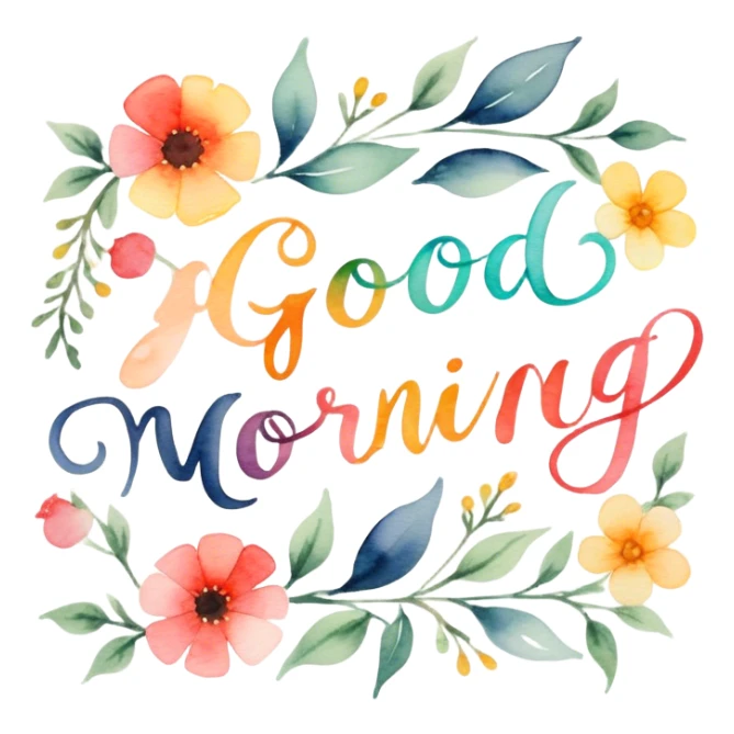 inscription "good morning" sticker