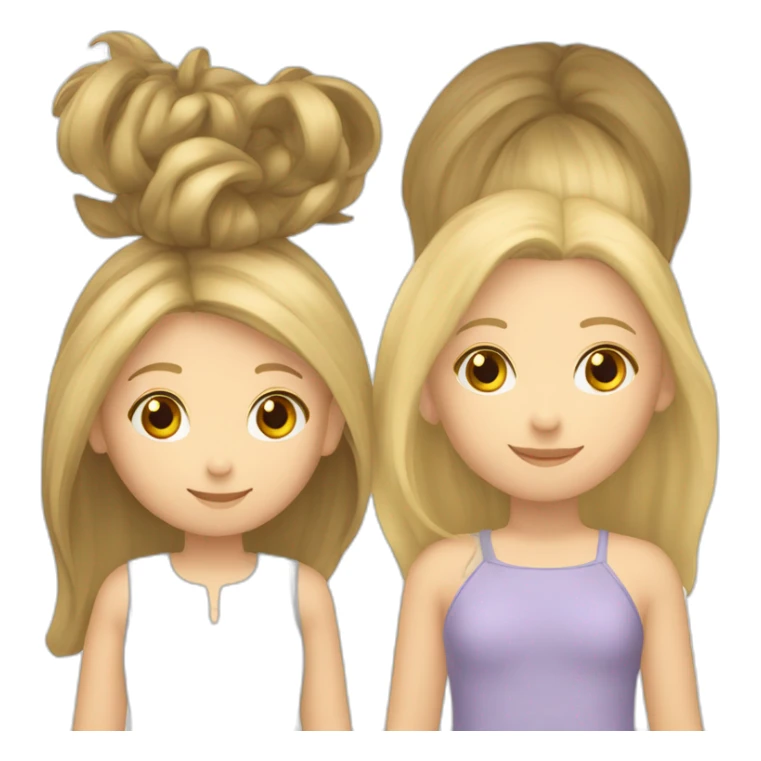 deux filles une fille blonde et fille asiatique chatain sticker