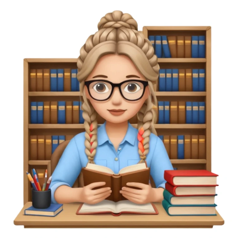 women working with paper and books braid hair sticker