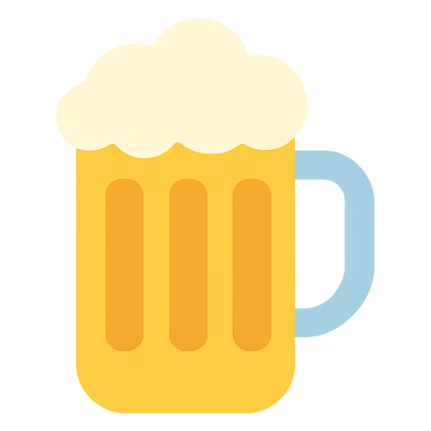beer mug, simple and bold, color icon style sticker