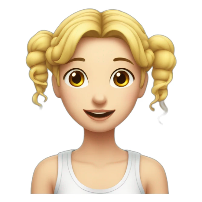 girl in love with worm sticker