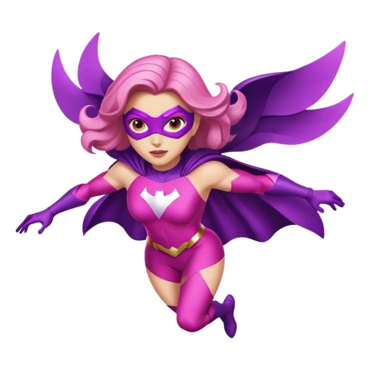 pink violet woman superhero flying sticker