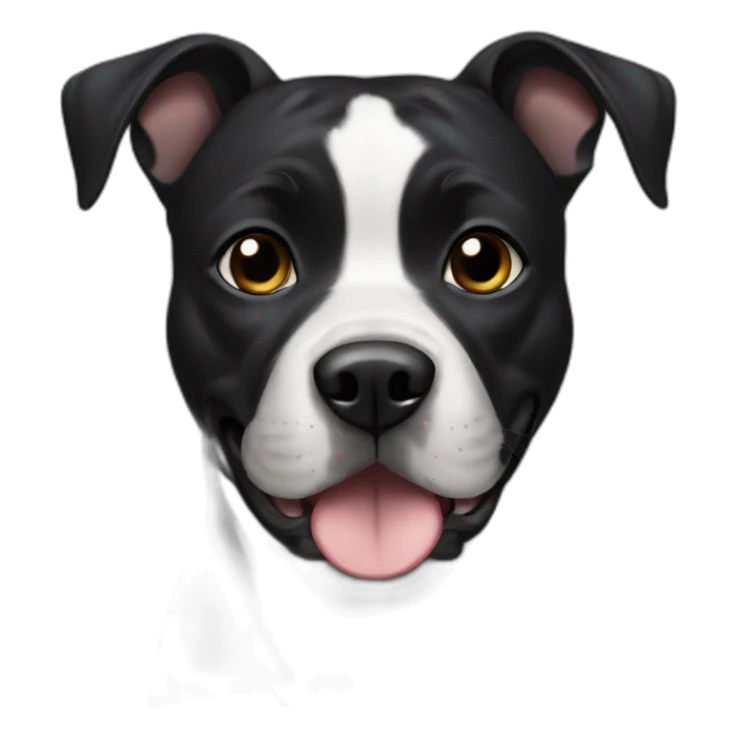 Black female dog Staffordshire with black face sticker