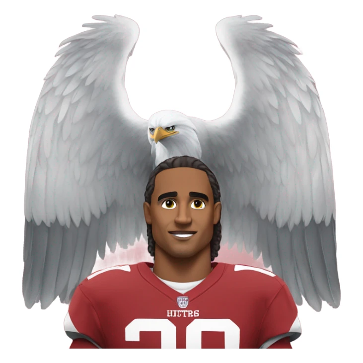 Eagle wearing a Jalen hurts jersey  sticker