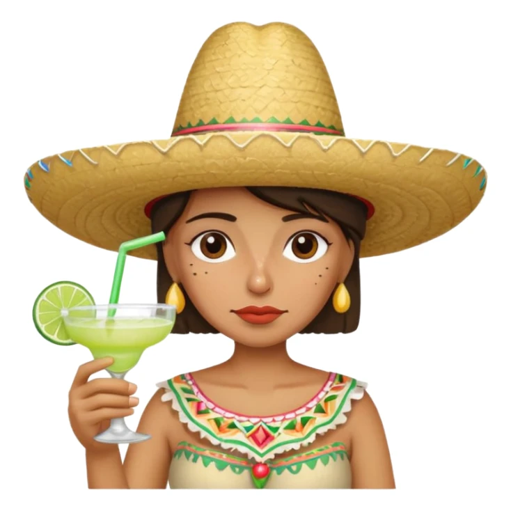 Sad wearing sombrero drinking margarita sticker