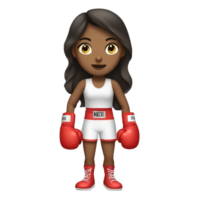 A brunette girl w hazel eye in boxing gloves sticker