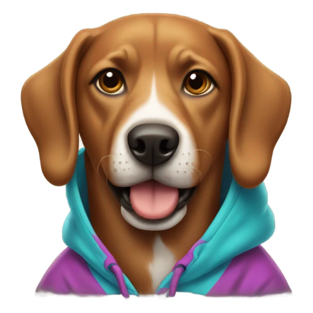 Brown dog wearing hoodie sticker