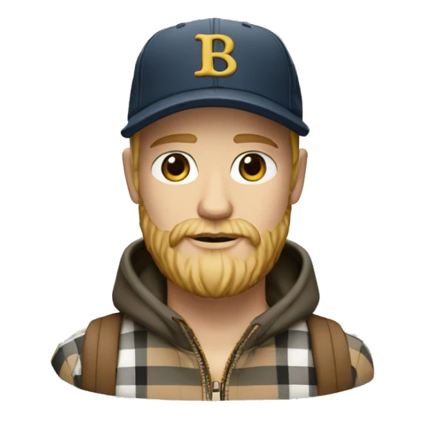 guy with white skin burberry cap and blonde beard sticker
