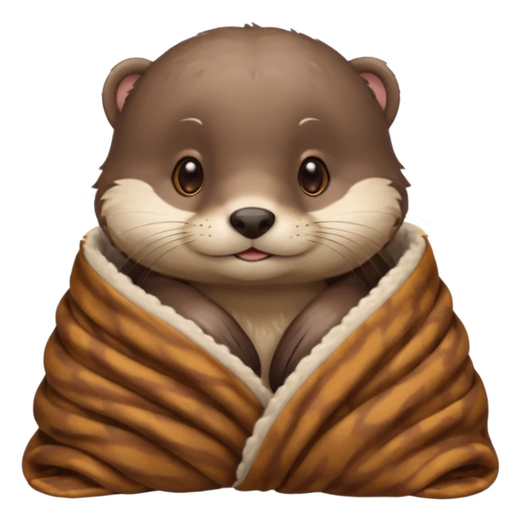 Cozy otter in blanket sticker
