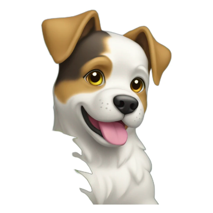 Chien sur un chat sur un buisson sticker