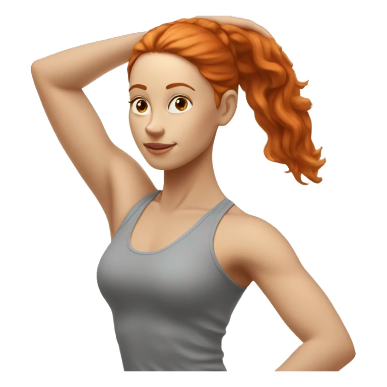 White redhead girl yoga pose sticker