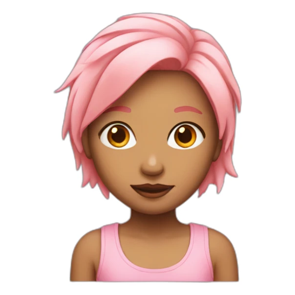 Girl-peach with pink hair sticker