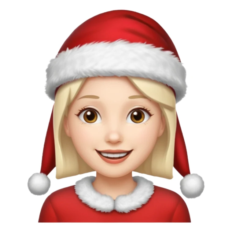 women santa with party cap   sticker