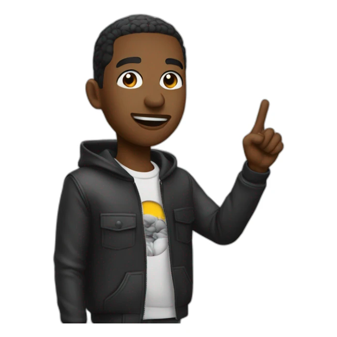 Pop smoke qui fait le signe W avec sa main sticker