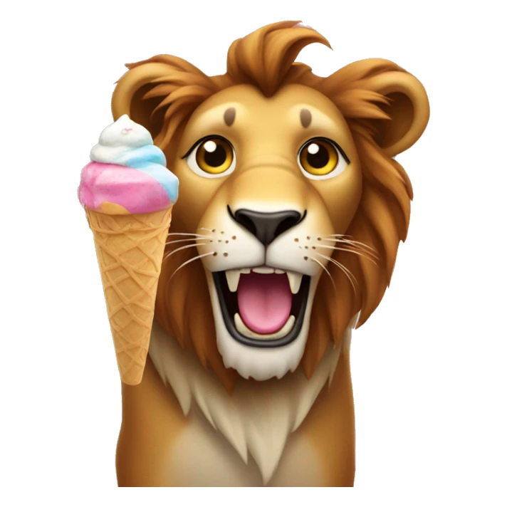 Lion with ice cream  sticker