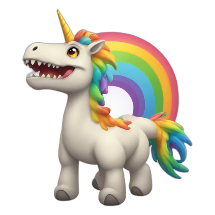 unicorn-tyrannosaurus-rainbow sticker