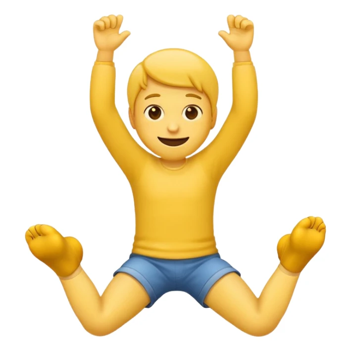 Emoji kicking his feet behind his head sticker