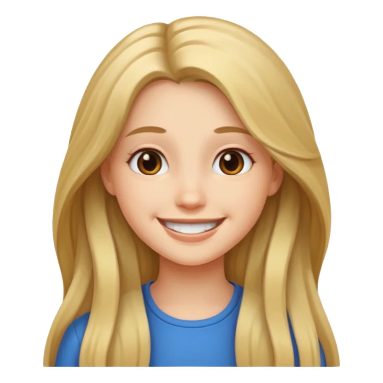 smiling girl with long hair sticker