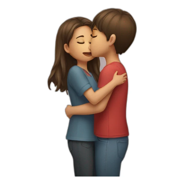 A girl kissing girl sticker