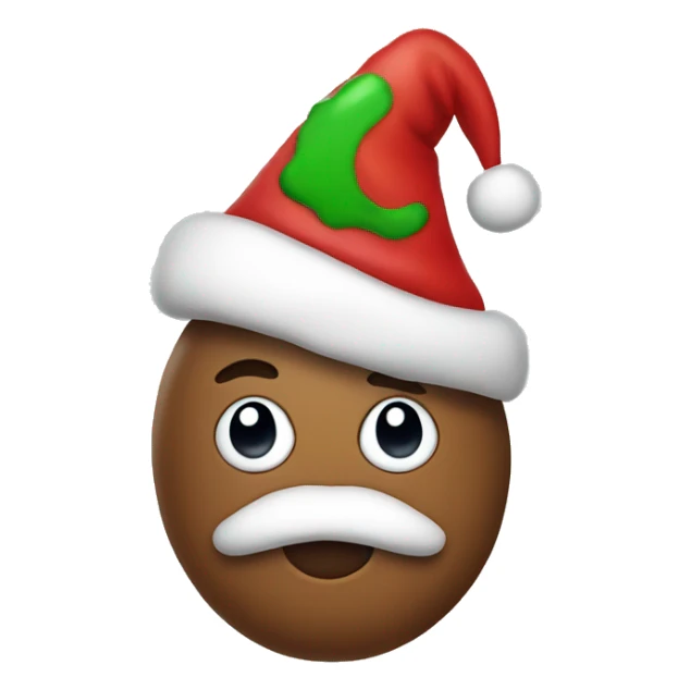 Poop wearing a santa hat  sticker