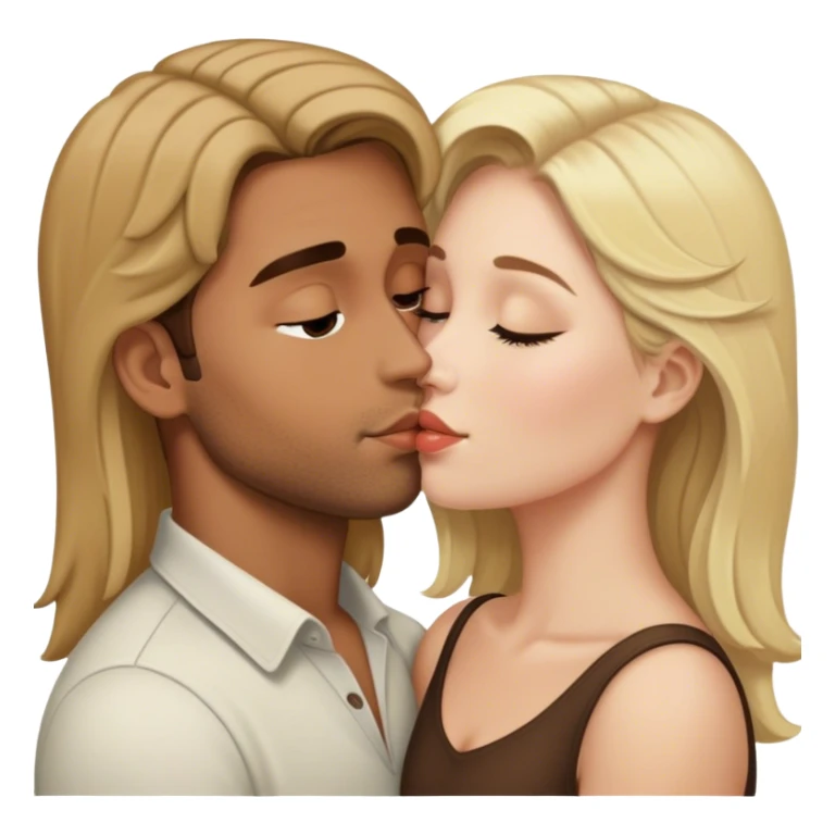 Blonde woman kissing a brown haired man sticker