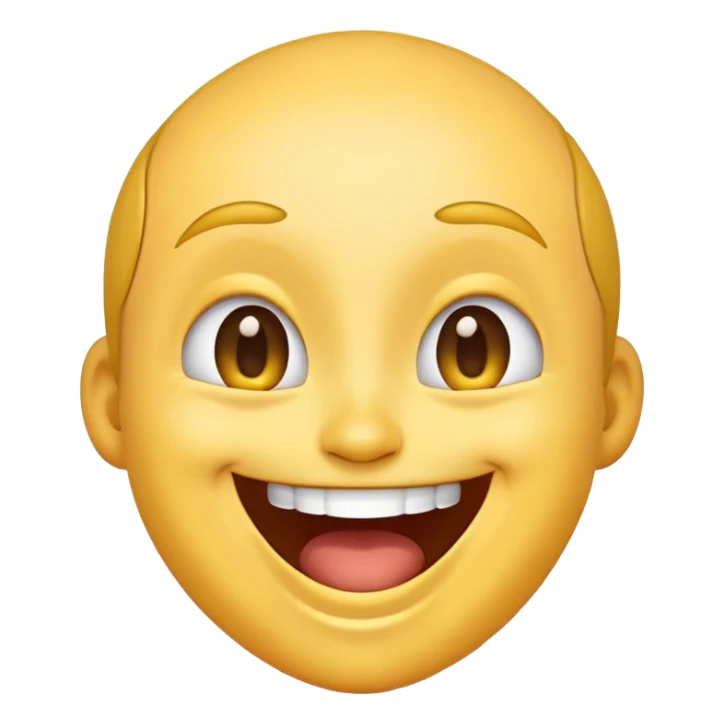 emoji with a big forehead, laughing, wide smile sticker