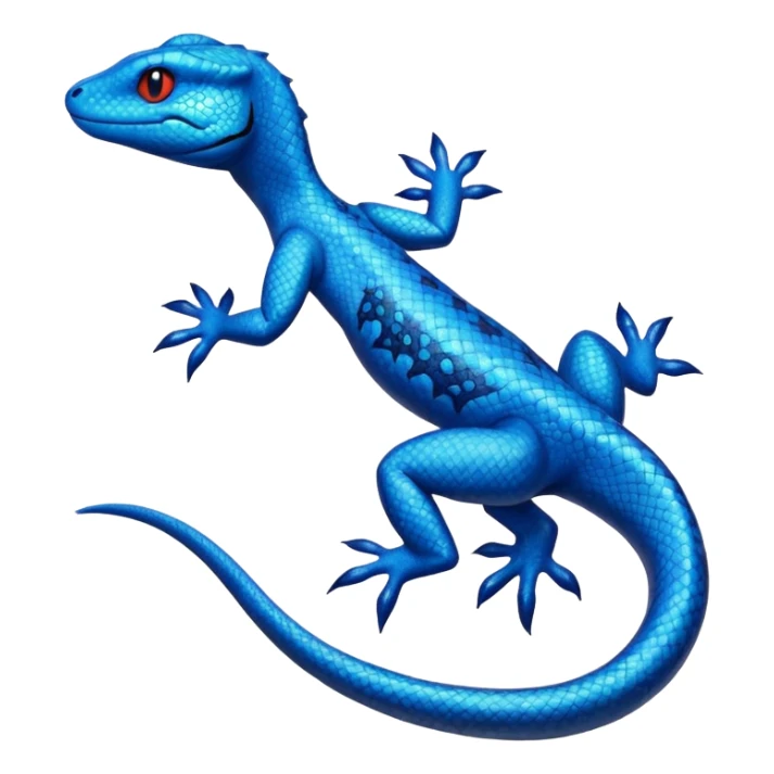Cyan lizard-Salandit-Pokémon, with cobalt-blue flecks patterns sticker