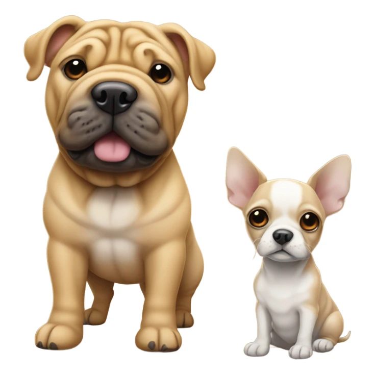 Sharpei and chihuahua sticker