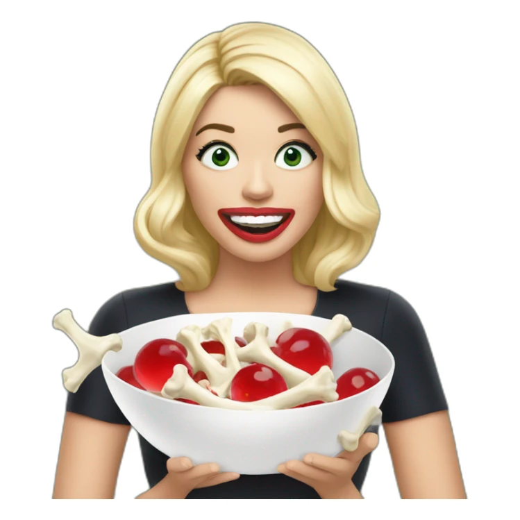 holly willoughby eating bones and red jelly sticker