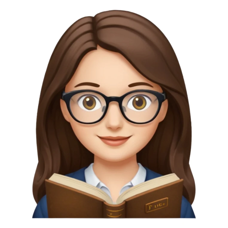  white long brunette hair girl with hazel eyes reading Pride and Prejudice sticker