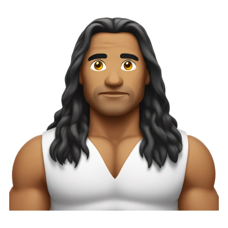 samoan muscled man with long hair  sticker