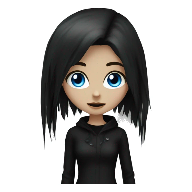 Goth girl blue eyes black boots black clothes  sticker