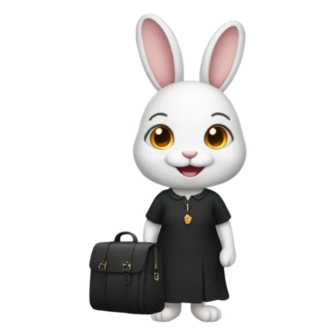 Happy Rabbit , black women dress , going to work , laptop bag  sticker