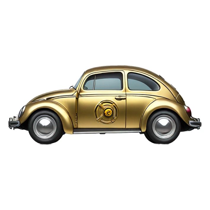 Side view 1956 C-3PO Volkswagen bug fresh from space dirty  sticker