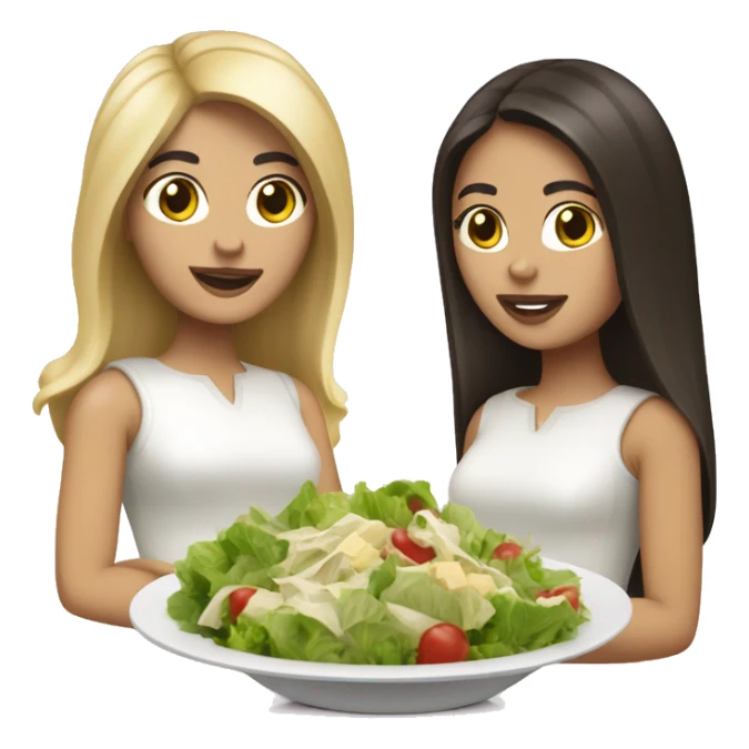 a brunette and a blonde who love caesar salad sticker