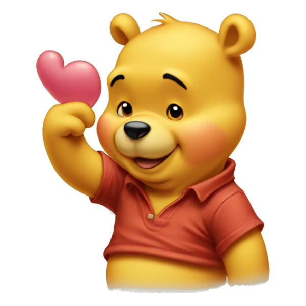 Winnie the Pooh blowing a kiss  sticker