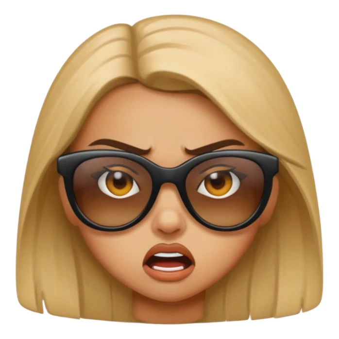 angry girl with sunglasses sticker