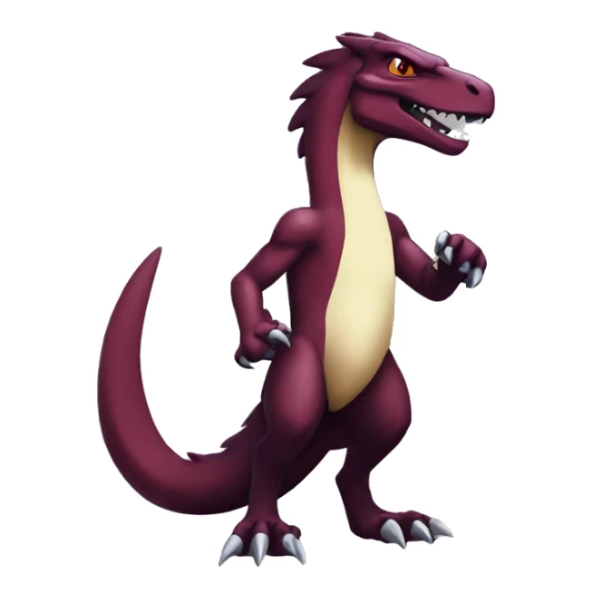 Cool edgy badass Maroon sergal-raptor-Charmeleon with darker mane sticker