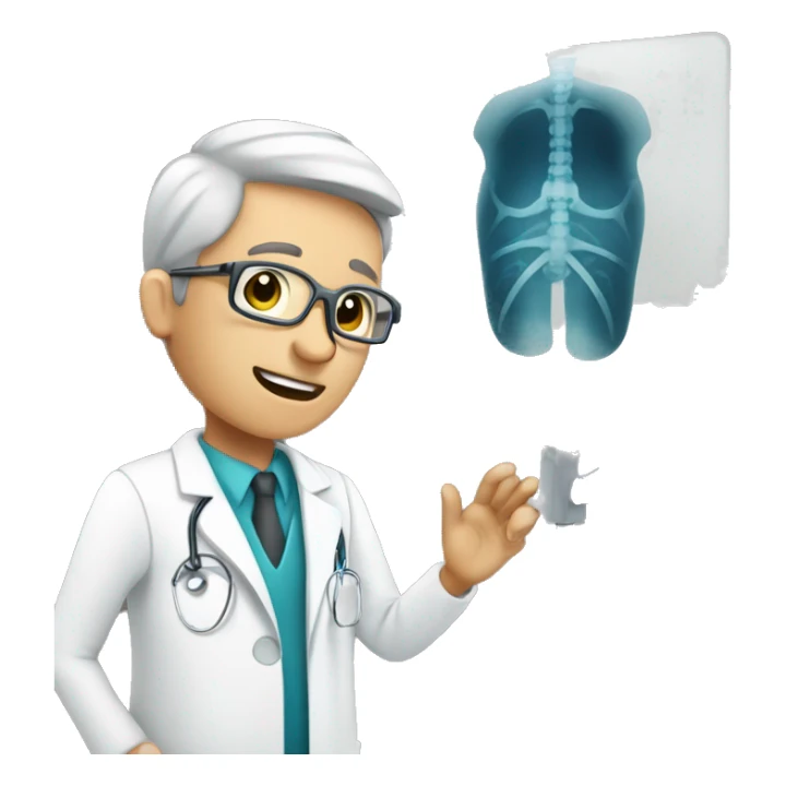 Orthopedic doctor watching an X-ray sticker