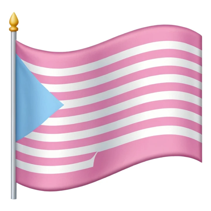 Flag with pink, light pink, white, light blue, white, light pink, and pink stripes sticker