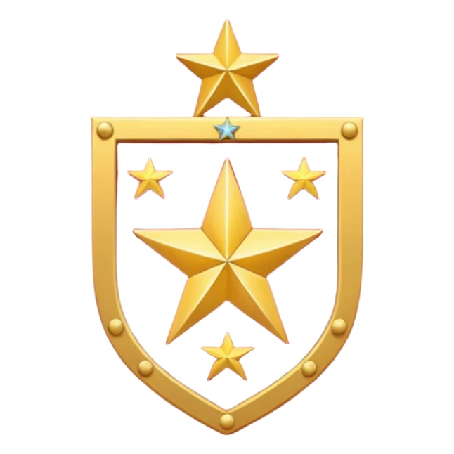 red 5 stars coat of arms sticker