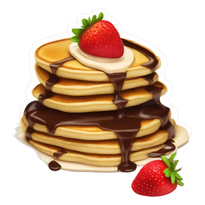 Pancakes with strawberries and chocolate sauce sticker