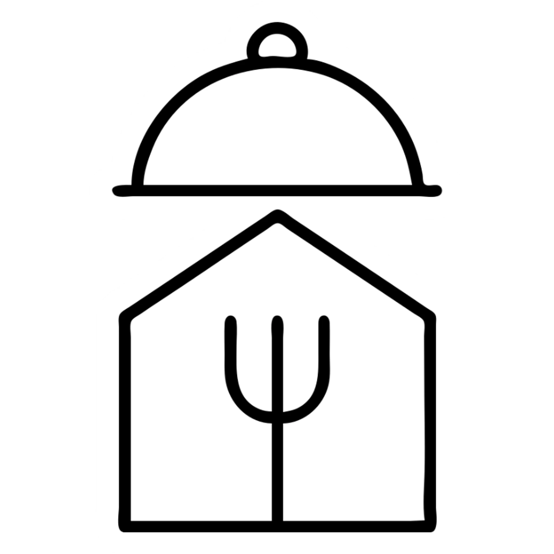 minimalist restaurant logo, geometric shapes, subtle food reference, no text sticker