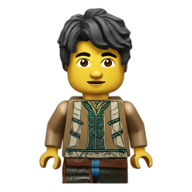 Portrait of a Chinese resident in Lego style sticker