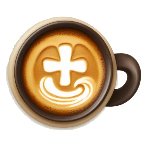 Coffee with latte art of cross sticker