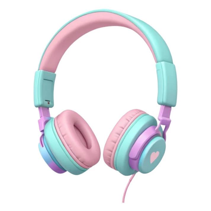 Colorful cute Pastel headphones  sticker