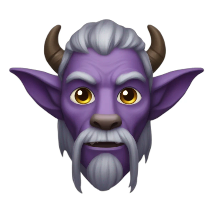 purple-skinned firbolg man with long-wide-cow-ears sticker